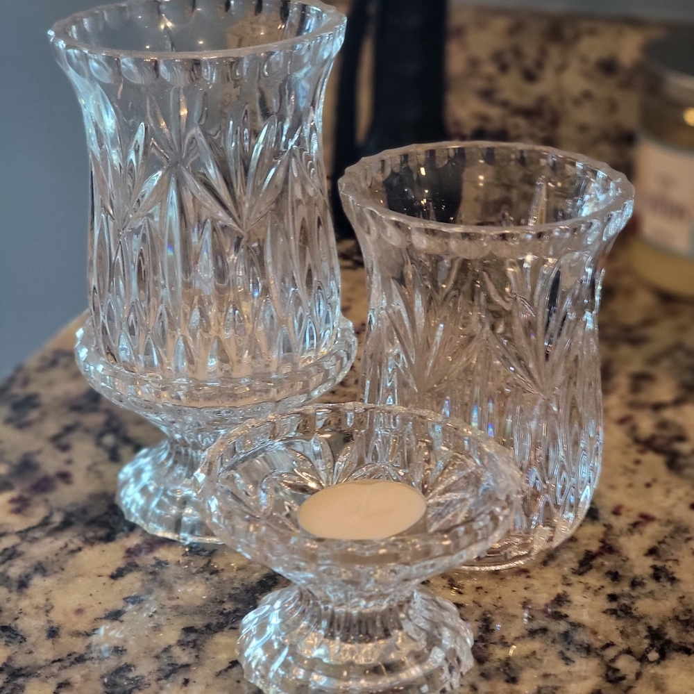 Princess House tea light votives set of two
